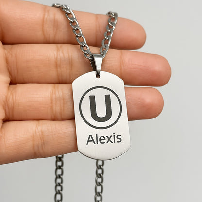 "Placa de Recuerdo” Collar militar personalizado + box de regalo