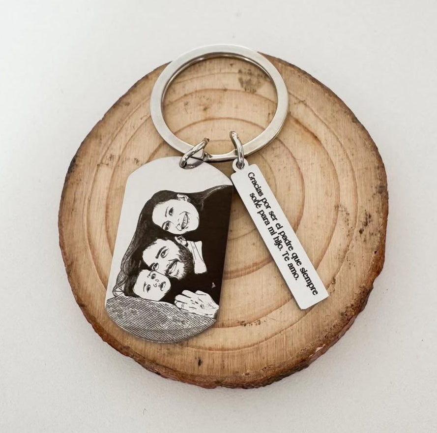 "Siempre Unido a Ti" pack de 2 Llaveros personalizados + box de regalo