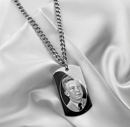 "Placa de Recuerdo” Collar militar personalizado + box de regalo